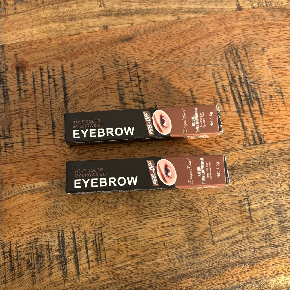 Peel-Off Eyebrow Gel Dye in Brown NWT (Set of 2)